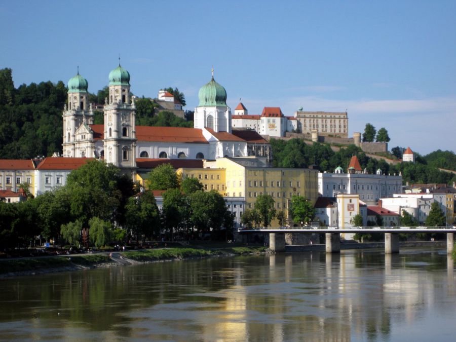Blik op Passau aan de Donau